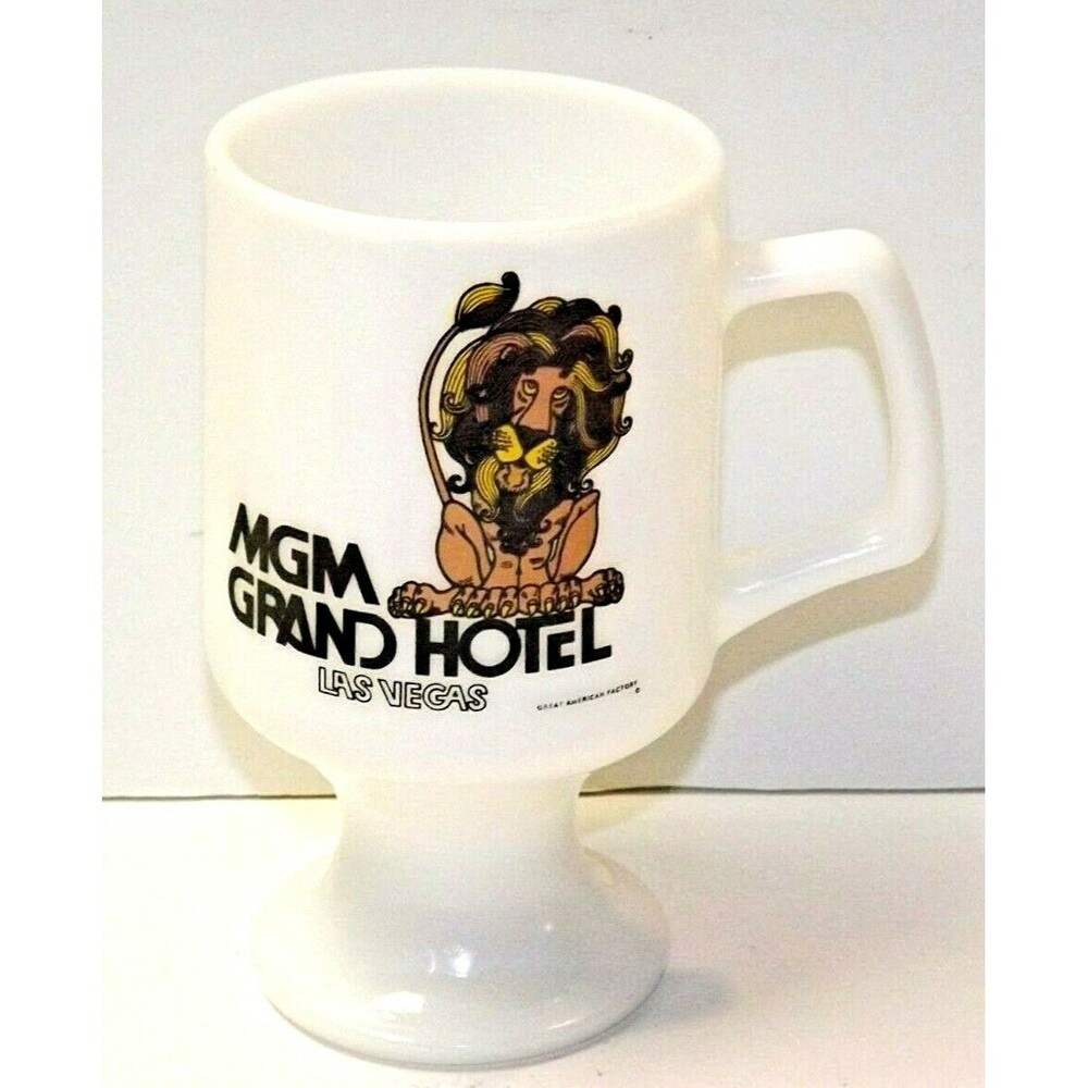 MGM Grand Hotel Las Vegas Lion Coffee Cup Tall Style Vintage Vegas